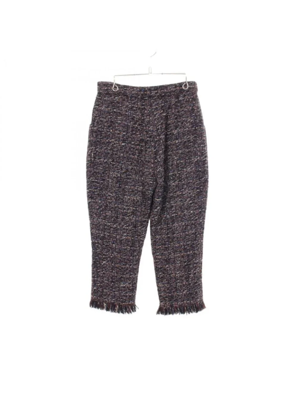 Chanel Pants Tweed Cropped Brown Wool